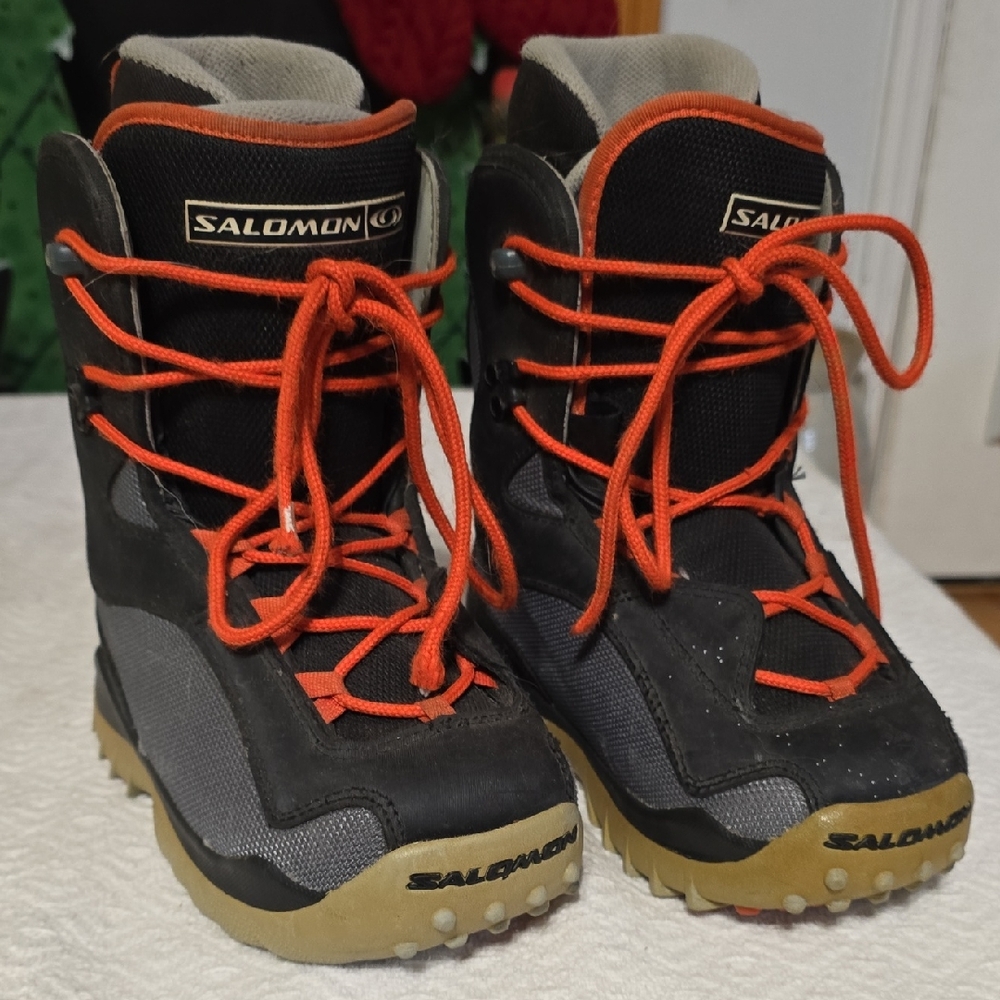 Salomon Kids' Black and Orange Snow Boots